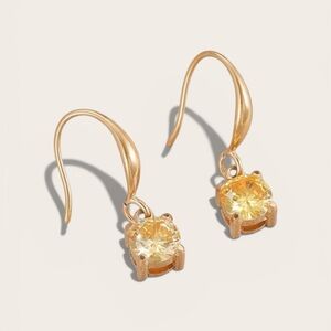 Small Yellow Crystal Drop Earring